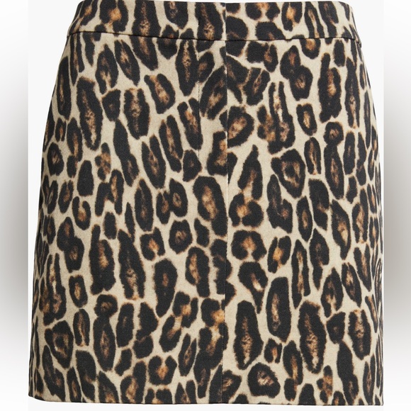 Theory leopard print stretch wool miniskirt - Picture 4 of 4